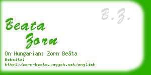 beata zorn business card