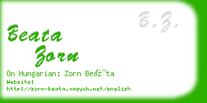 beata zorn business card